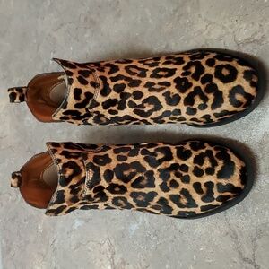Franco Sarto Bernie 2 Boot Cow Hair Leopard Print Bootie Women's Size 6